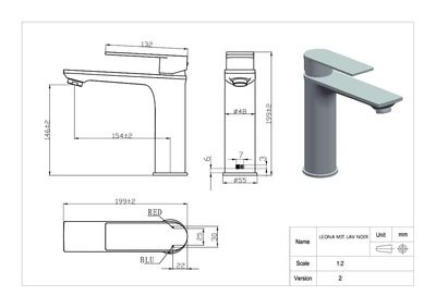 Robinet de salle de bain Noir Léona - ESSEBAGNO