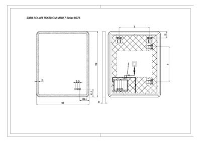 Miroir lumineux 75 X 60 cm Solar MP GLASS