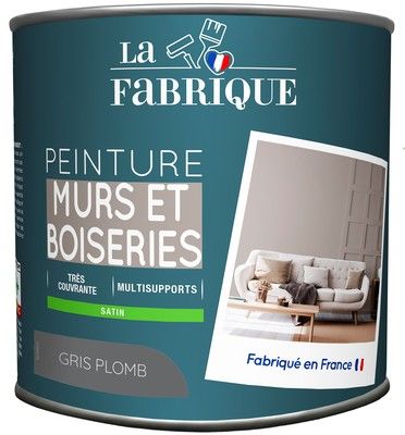 Peinture mur et boiserie Gris Plomb satin 125 ml - LA FABRIQUE