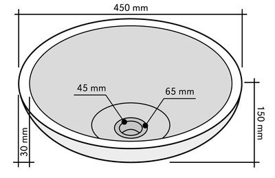 Vasque ronde à poser en marbre beige diamètre 450 mm Rotondo IMSO CERAMICHE