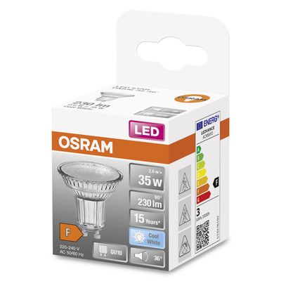 Ampoule LED spot GU10 36° 2.6 W = 230 lumens blanc neutre Superstar OSRAM