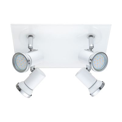 Plafonnier salle de bain blanc GU10 4 x 240 lumens IP44 EGLO