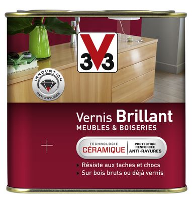 Vernis brillant meubles et boiseries incolore 0,5 l V33