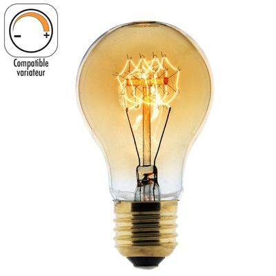 Ampoule filament carbone variable E27 25 W = 220 lumens blanc chaud ELEXITY