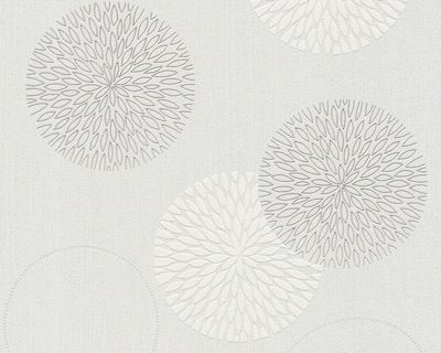 Papier peint expansé sur intissé fleurs bulles blanc 53 cm x 10 m AS CREATION