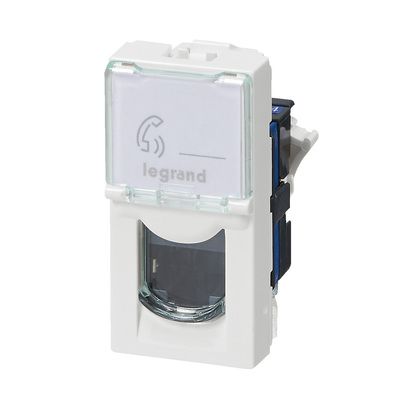 Prise RJ45 multimédia 1 module finition blanche Mosaic LEGRAND