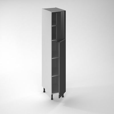 Façade de cuisine 1 porte Cristal anthracite 130 x 40 cm pour meuble colonne