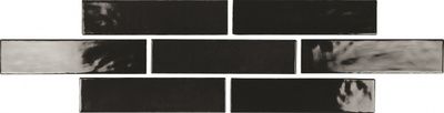 Faïence effet zellige noir rectangulaire GEMSTONE 7,5 x 30 cm paquet 0,63 m² BALDOCER