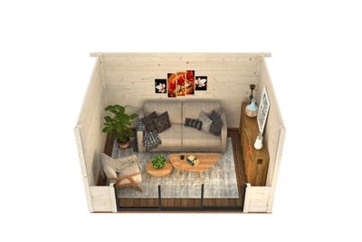 Studio bois Bois Naturel  Lydia 10,8m2 PALMAKO Livraison incluse domicile