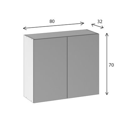 Caisson cuisine haut blanc L 80 x H 70 x P 30 cm OFITRES