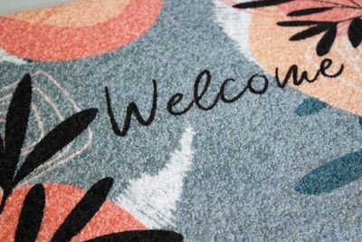 Tapis DALLAS "WELCOME FLEUR" - 40x60cm - Ep.5mm ID MAT