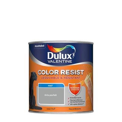 Peinture Color Resist murs et boiseries Gris parfait mat 500 ml - DULUX VALENTINE