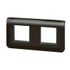 Plaque avec support 2 x 2 modules horizontale finition noire mat Mosaic LEGRAND