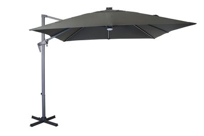 Parasol déporté led 2,70x2,7 m gris ALIZE livraison gratuite à domicile