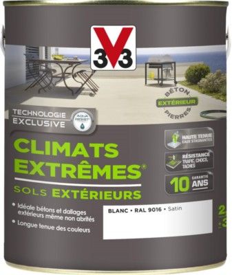 Peinture sol climat extrême blanc satiné 2.5l