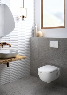 WC suspendu sans bride avec abattant déclipsable Symbiose Design Rimfree GEBERIT