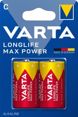 Piles alcalines max power LR14 par 2 VARTA