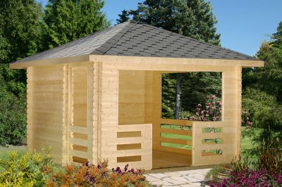 Kiosque bois Bois Naturel  Julie 10,5m2 PALMAKO Livraison incluse domicile