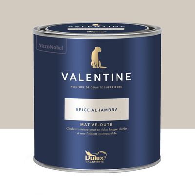 Peinture Valentine Mat Velouté Beige Alhambra 0,5L - DULUX VALENTINE