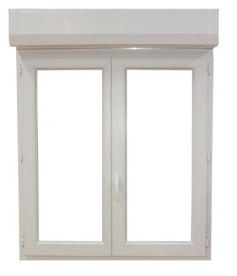 Fenêtre PVC 2 vantaux hauteur 1155 x largeur 100cm avec volet roulant intégré