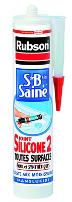 Mastic Joint silicone Salle de bains saine translucide 280 ml RUBSON