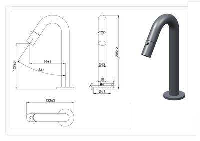 Robinet lave main eau froide Noir Indus - ESSEBAGNO