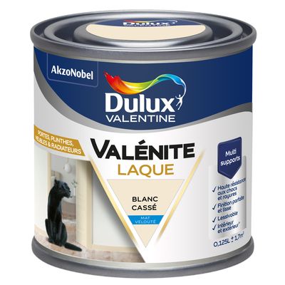 Peinture Boiseries Laque Acrylique Valénite Blanc Cassé Mat 125 ML - DULUX VALENTINE