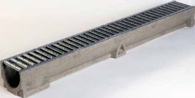 Caniveau béton polymère avec grille passerelle L 100 x l.13 x H 9.7 cm ACO