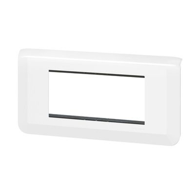 Plaque avec support horizontale 4 modules finition blanche Mosaic LEGRAND