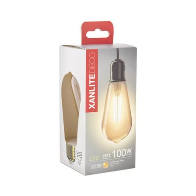 Ampoule LED EDISON E27 ambrée 1521 lumens Blanc chaud XANLITE