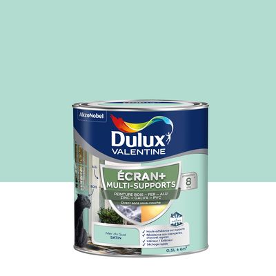 Peinture Ecran+ Multi-supports Dulux Valentine Satin Mer du Sud 0,5 L