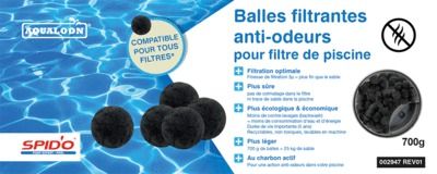 Balles filtrantes pour filtre de piscine aqualoon à charbon actif 700 gr SPID'O