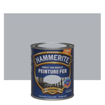 Peinture fer extérieur direct sur rouille finition martelé gris argent 750 ml HAMMERITE