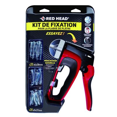 Kit de fixation complet spécial plaque de plâtre avec pince