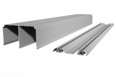 Rails haut et bas gris en acier pour porte de placard coulissante Sprint 180 cm YKARIO