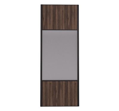 Porte de placard Miroir et Noyer Fumé Profil noir H 248,5 x L 62,2 cm YNGENIO