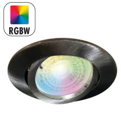 Spot encastrable LED orientable GU10 nickel RGBW saphir smart