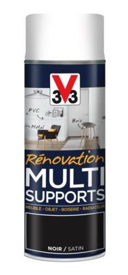 Aérosol de rénovation multisupports finition satinée noir 400 ml V33