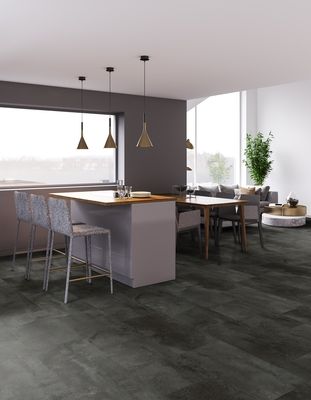 Sol PVC à clipser noir Senso Premium Clic 2 SHALE dalle 72,87 x 38,88 cm 1,98 m² GERFLOR