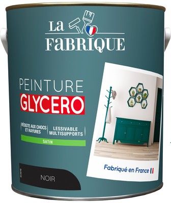 Peinture glycero Noir satin 2,5 l - LA FABRIQUE