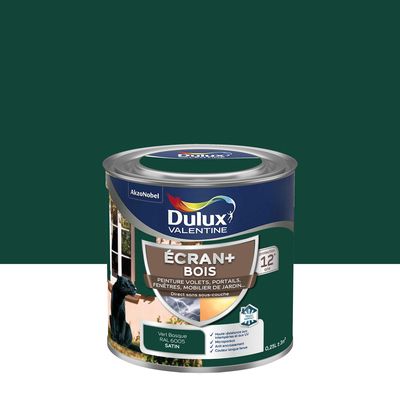 Peinture Ecran+ Bois  Satin Vert Basque 0,25 L - DULUX VALENTINE