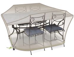 Housse de protection grise mastic pour table rectangulaire et chaises 4-6  personnes JARDILIN, 888574, Jardin, terrasse et aménagement extérieur