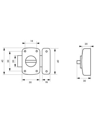 Verrou de porte intérieure Alouette 50 mm à bouton THIRARD