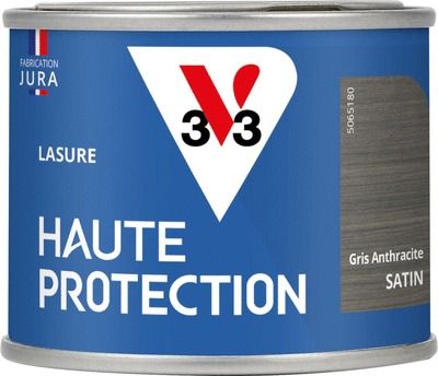 Lasure Haute Protection 8 ans satin gris anthracite 125 ML V33