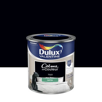 Peinture Crème de Couleur Noir satin 500 ml - DULUX VALENTINE