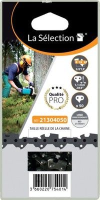 Chaîne tronçonneuse 25 cm 50 maillons avec pas de 3/8 et jauge 058 MDS