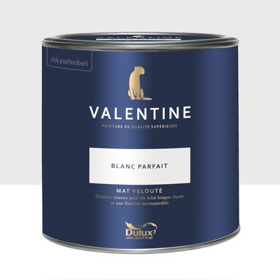 Peinture Valentine Mat Velouté Blanc Parfait 2 L - DULUX VALENTINE