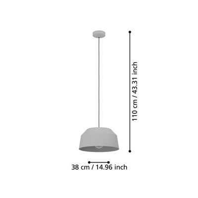 Suspension acier gris E27 40W Ø38 cm CONTRISA - EGLO