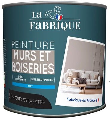 Peinture mur et boiserie Noir Sylvestre mat 125 ml - LA FABRIQUE