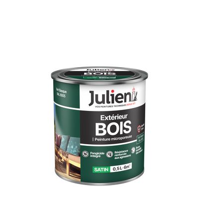 Peinture bois vert Basque RAL 6005 satin 500 ml JULIEN